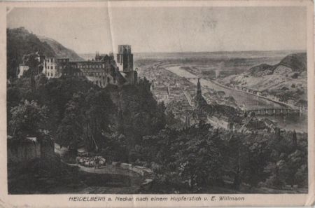 Heidelberg - nach Kupferstich von E. Willmann - 1930 Heidelberg - nach Kupferstich von E. Willmann - 1930