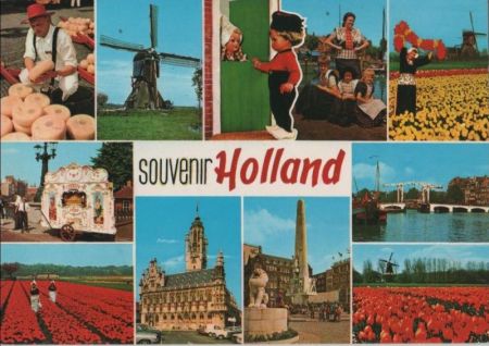 Niederlande - Holland - Rückseite mit Übersichtskarte bedruckt - ca. 1980 Niederlande - Holland - Rückseite mit Übersichtskarte bedruckt - ca. 1980