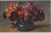 Runde Vase mit Blumenstrauß