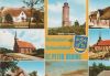 Peter-Ording - Alte Dorfschule, Ordinger Kirche, Haubarg, Böhler Leuchtturm, Sonnenuntergang, Kirche