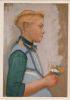 Elisabeth Büchsel - Hiddensee - Mädchen mit Blumenstrauß